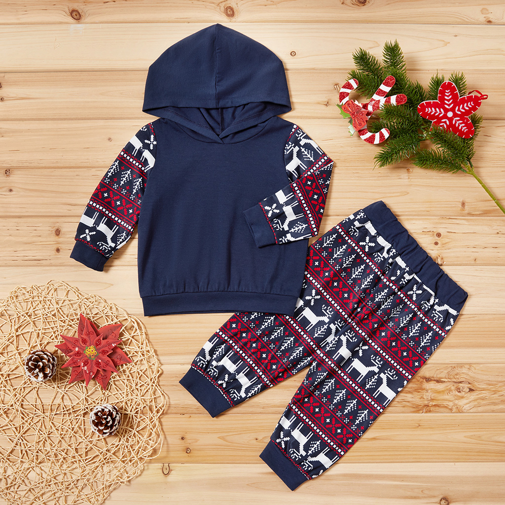 

Baby CHRISMAS Allover Hooded Top and Pants Set