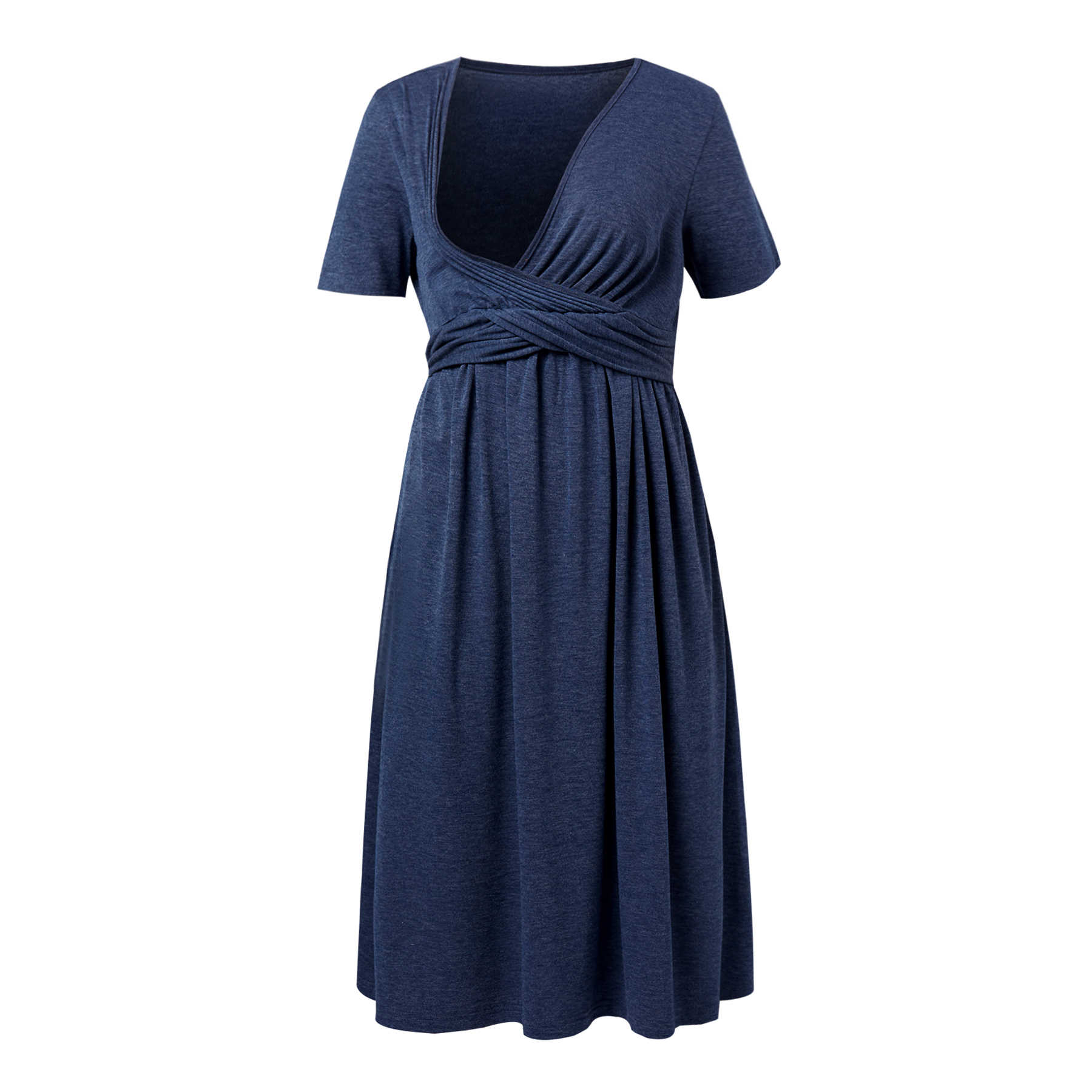 

Casual Solid Short-sleeve Nursing Wrap Dress