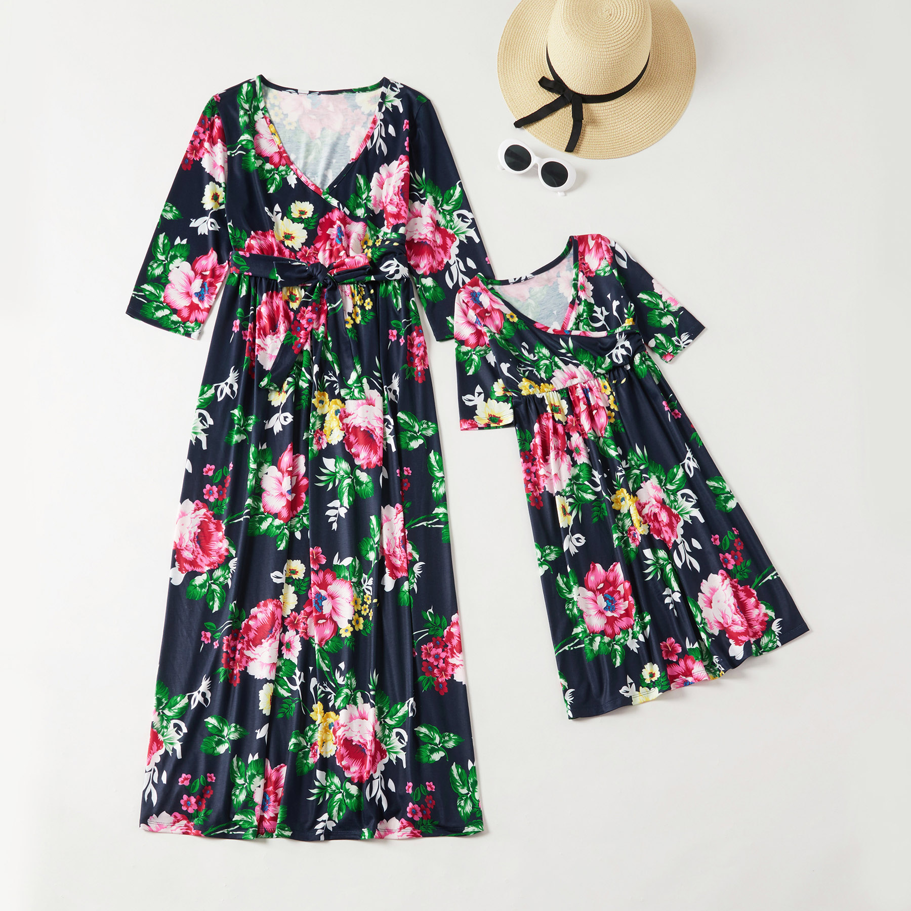 

Printed Midi-sleeve Matching Dresses