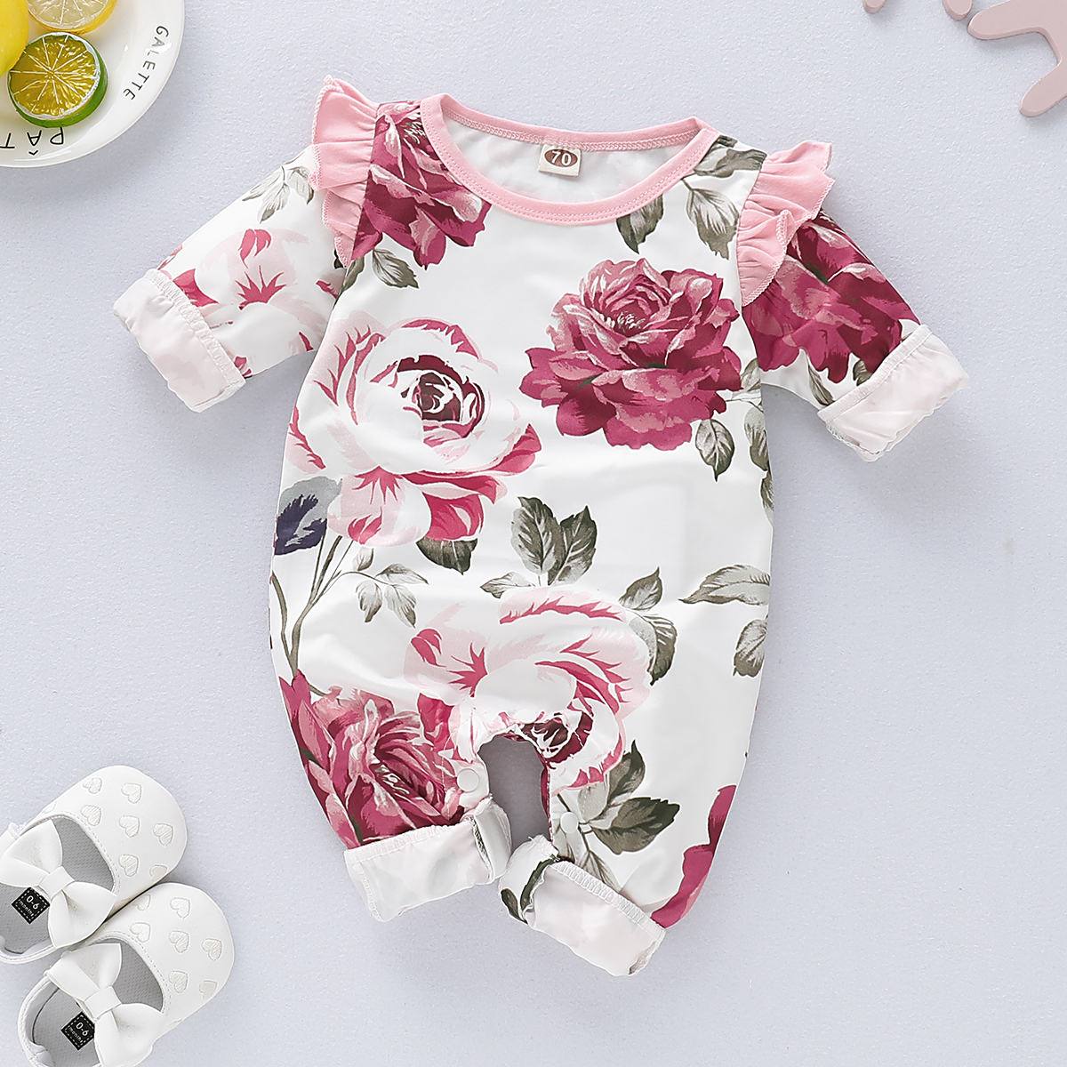 

Baby Girl Flower Ruffled Jumpsuit