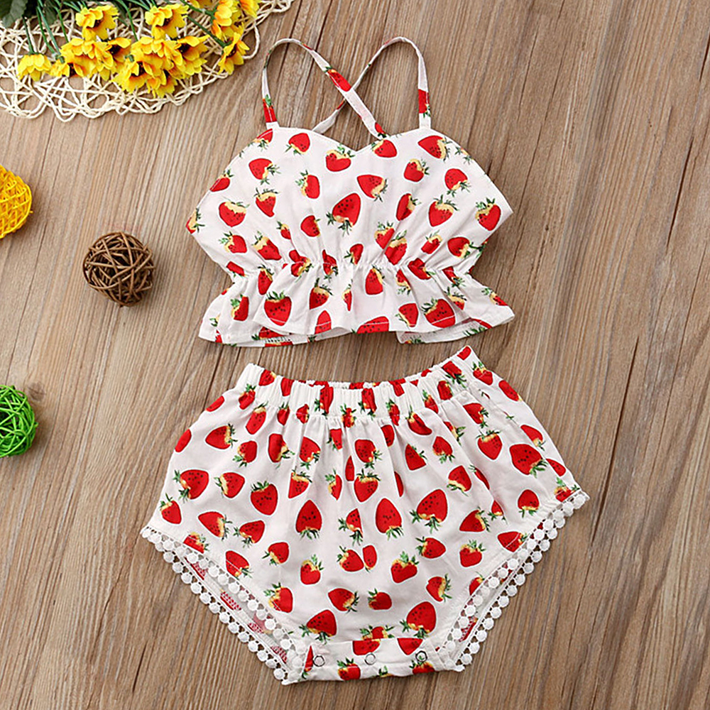 

2-piece Strawberry Top and Shorts Outfit