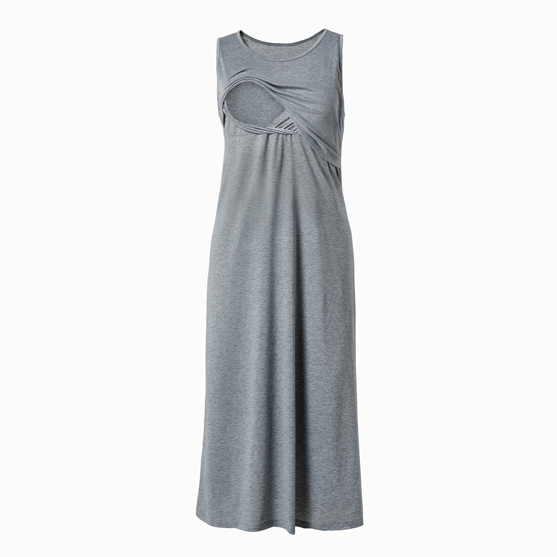 

Casual Solid Sleeveless Nursing Dress