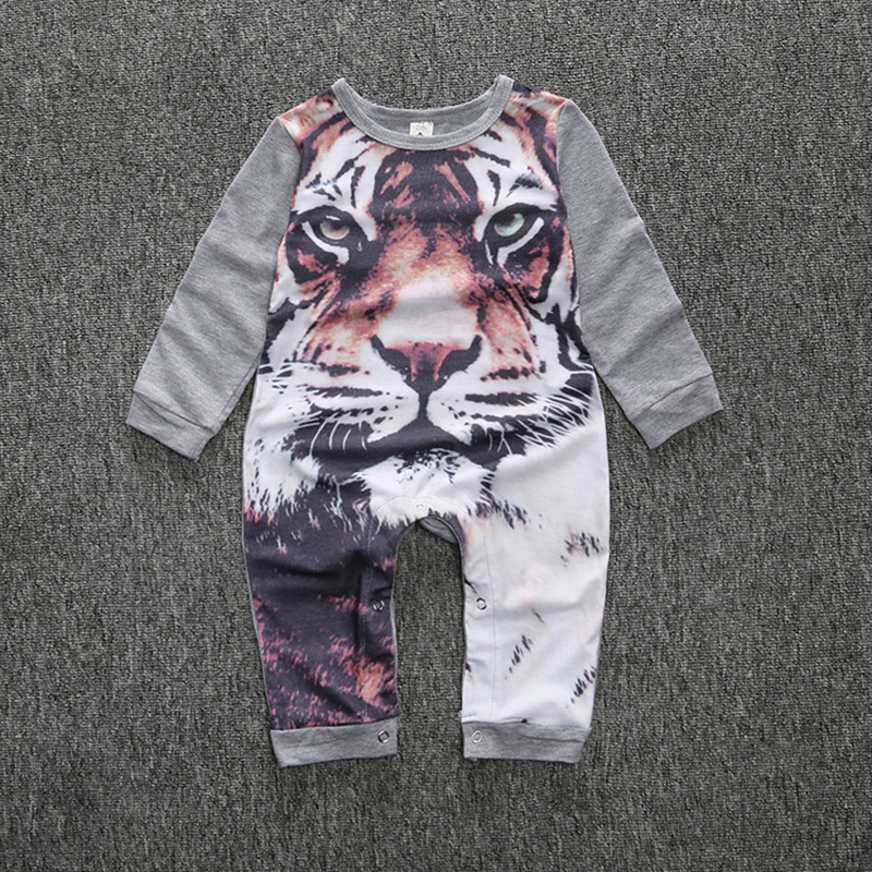 

Baby Boy Tiger Print Long-sleeve Jumpsuit