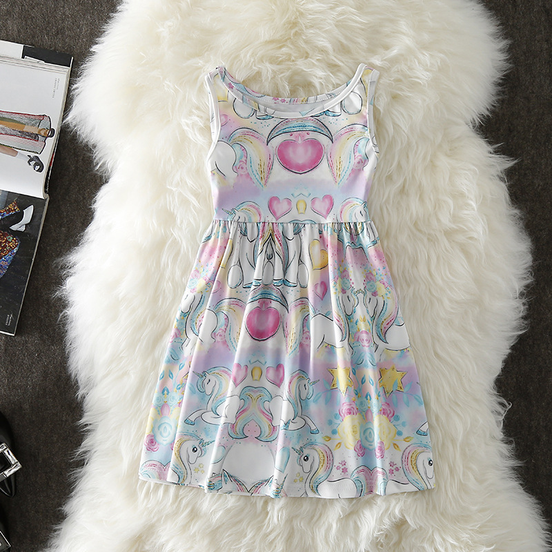 

Beautiful Unicorn Pattern Sleeveless Dress