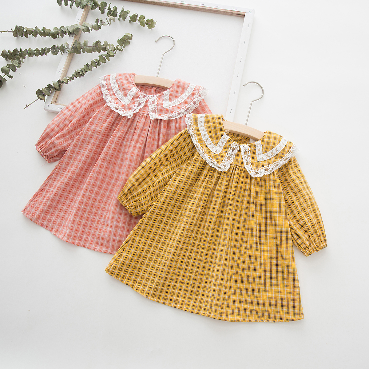 

Baby / Toddler Sweet Doll Collar Plaid Dress