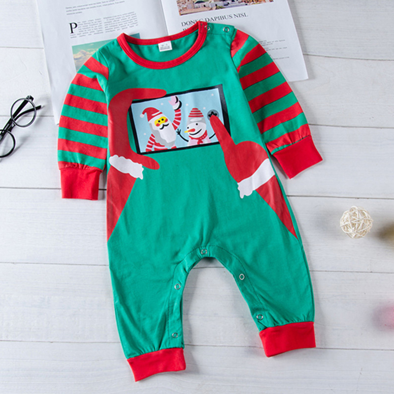 

Baby Boy / Girl Christmas Santa Print Long-sleeve Jumpsuit