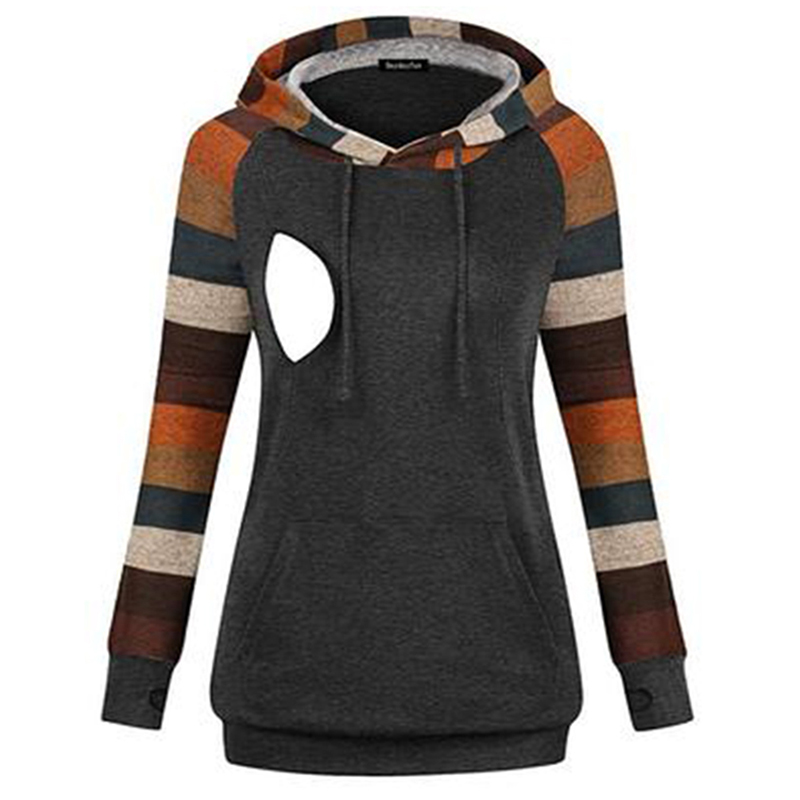 

Casual Printed Long-sleeve Nursing Hoodie