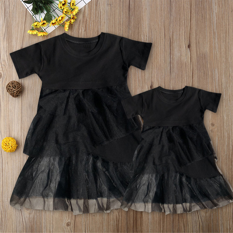 

Mesh Ruffle Matching Dresses