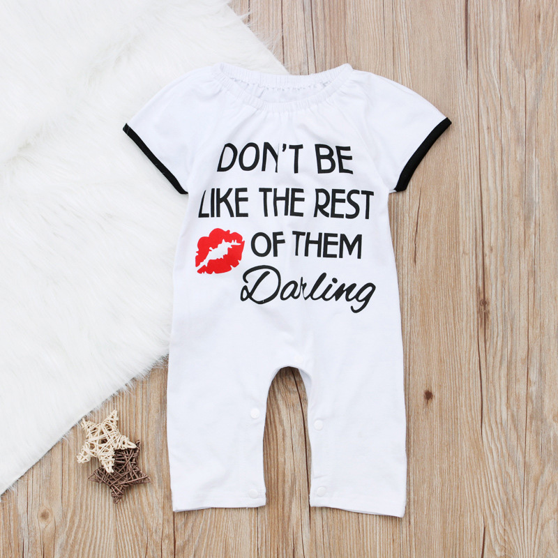 

Baby Letter Print Short-sleeve Jumpsuit