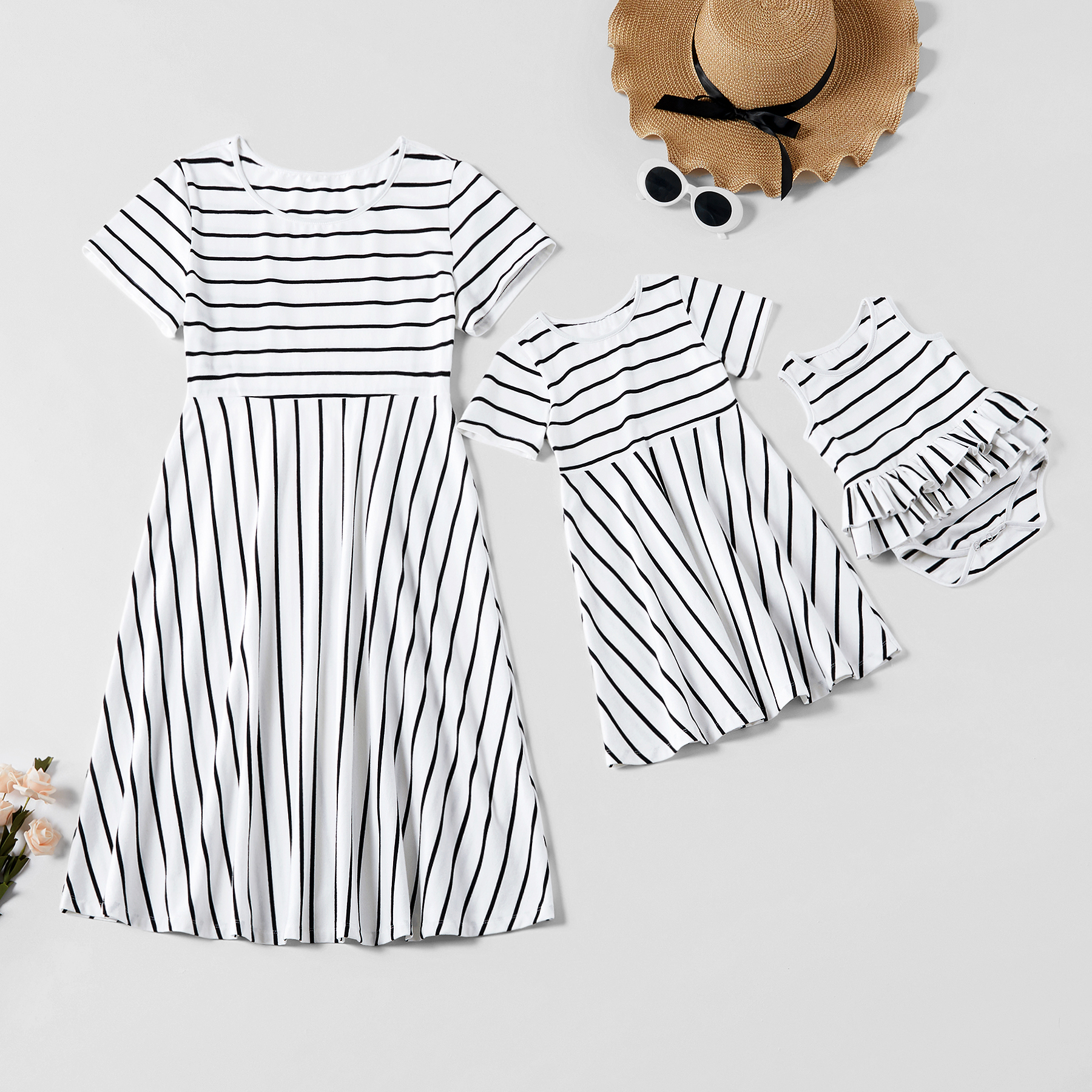 

Stripe Matching Dresses