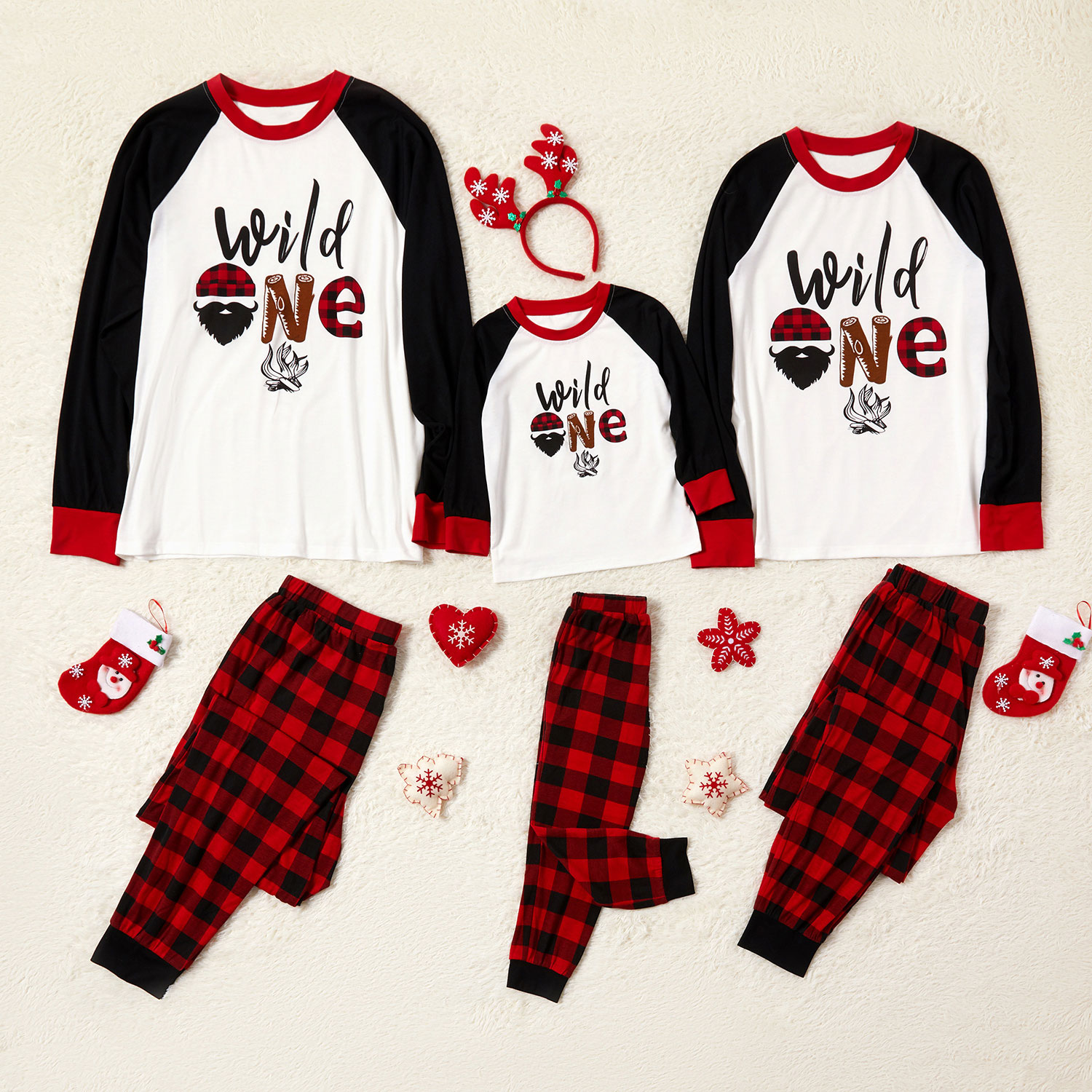 

Mosaic Family Matching Wild One Beard Plaid Pajamas Set