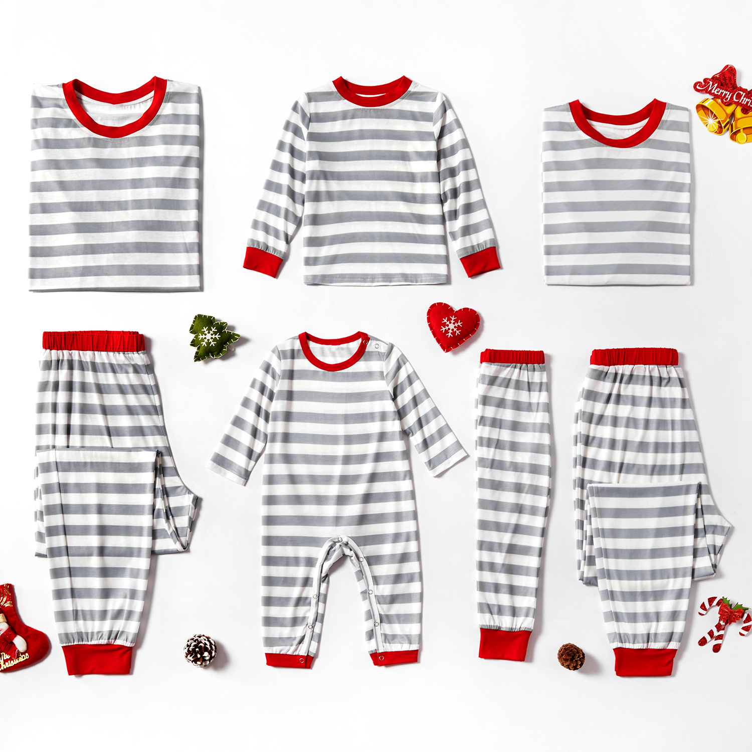 

Family Matching Comfy Striped Christmas Pajamas Set