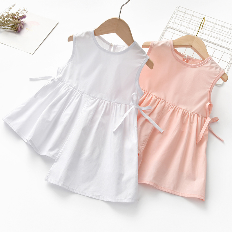 

Baby Girl Solid Sleeveless Dress