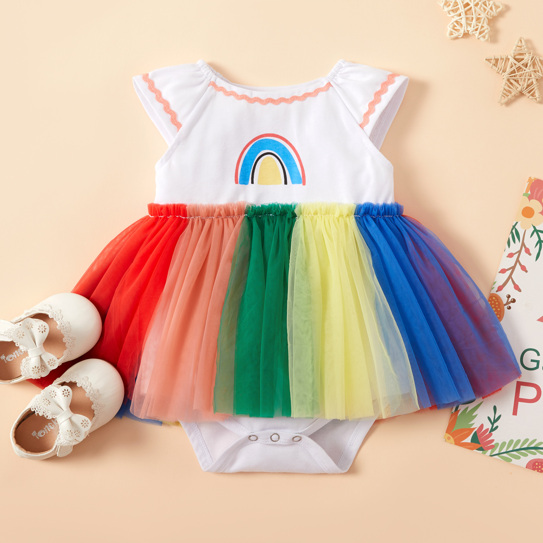 

Baby Rainbow Tulle Dress Rompers