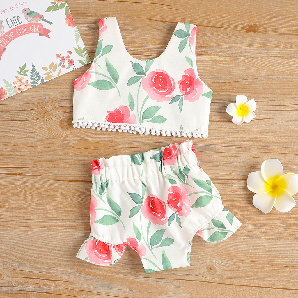 

Beautiful Floral Printed Tee and Shorts Set for Baby