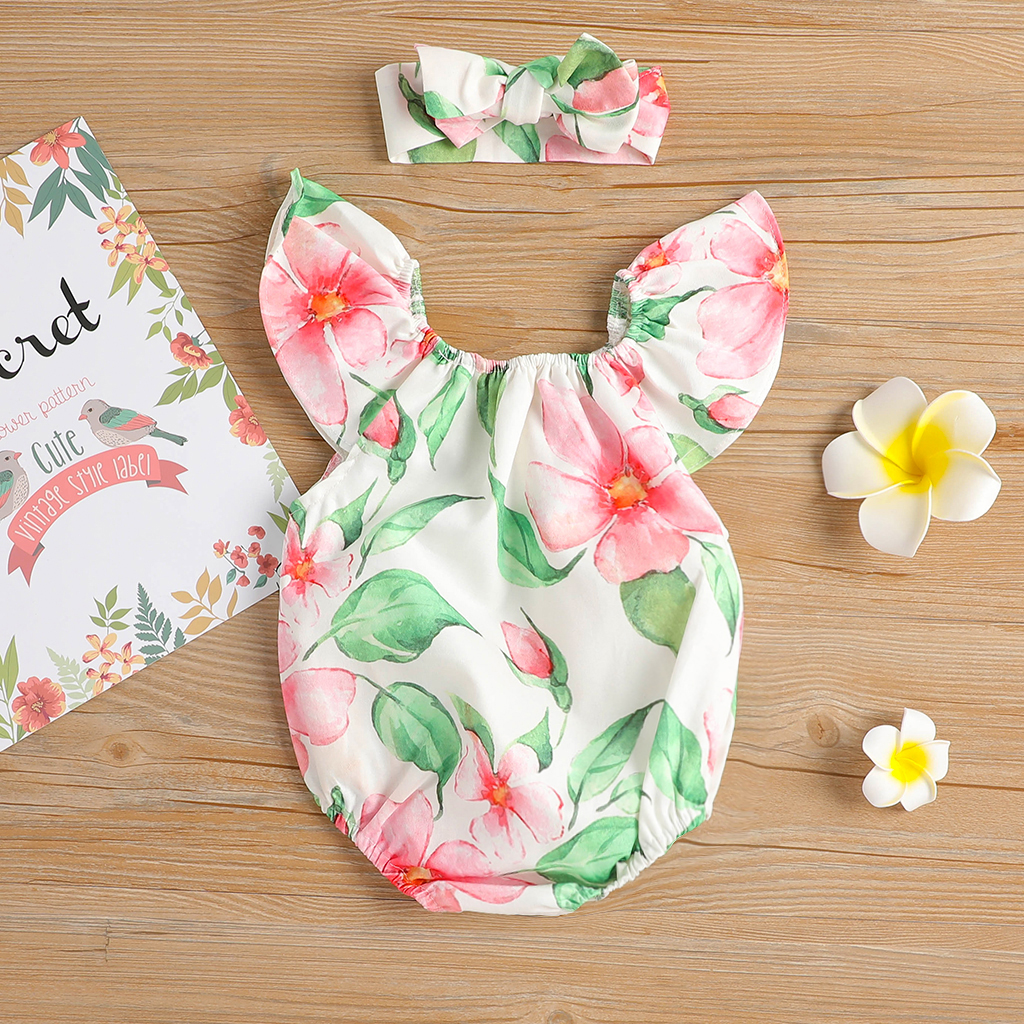

Pretty Floral Sleeveless Dress and Bodysuit for Baby