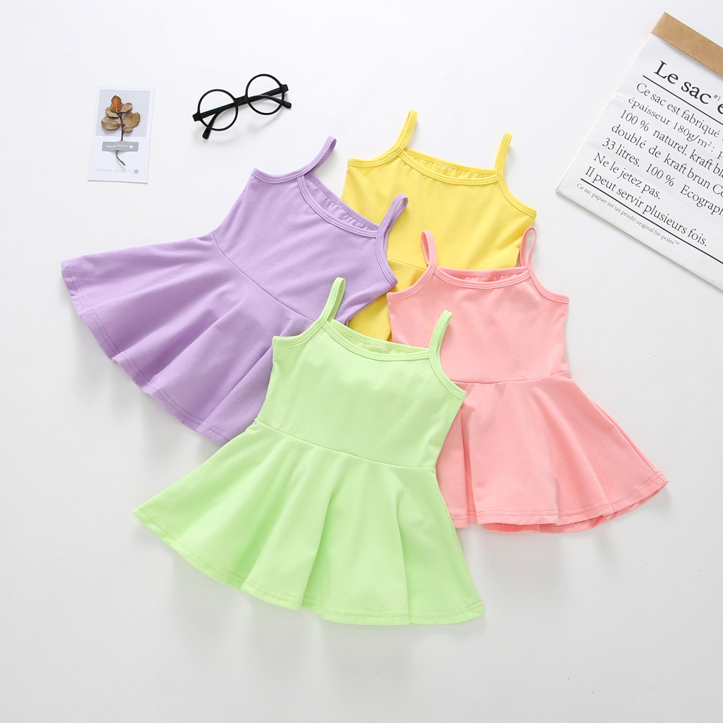 

Baby / Toddler Sweet Solid Strap Princess Dress