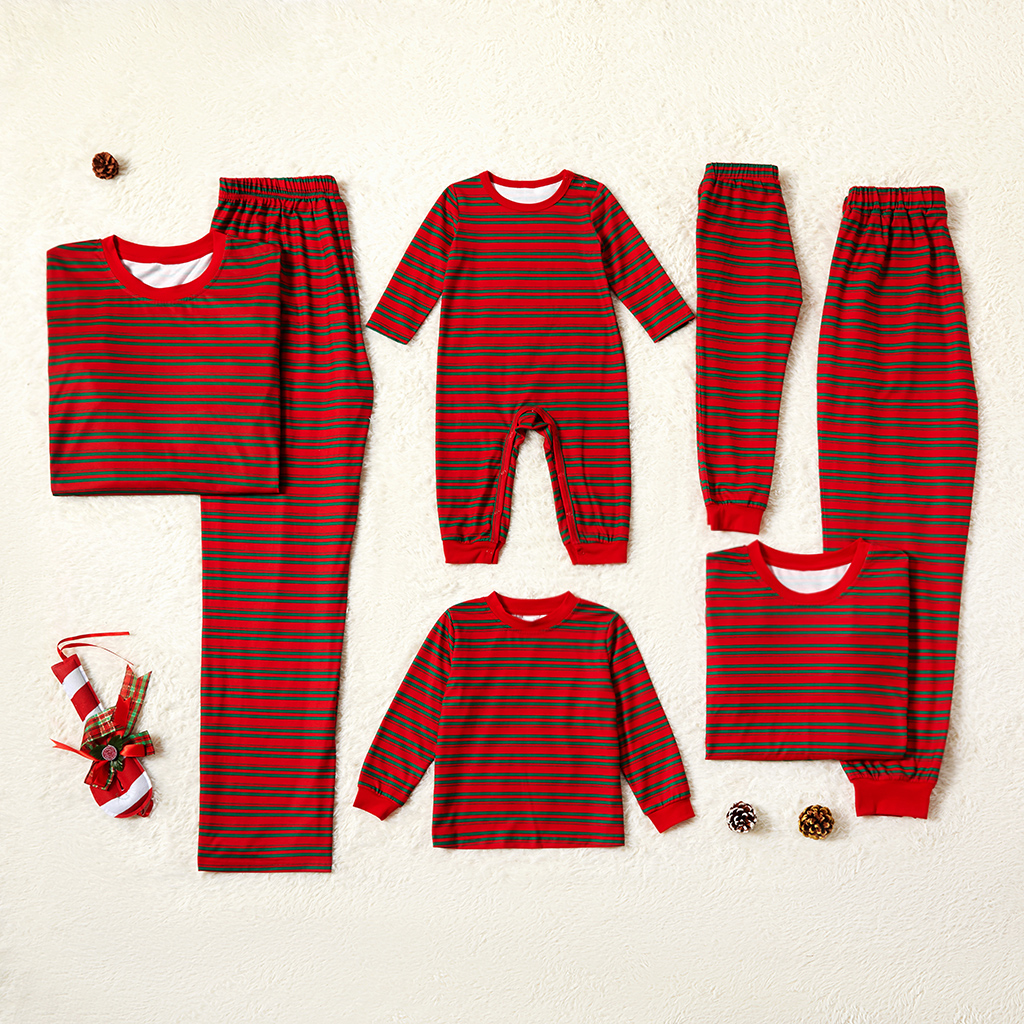 

Christmas Red Pinstriped Family Matching Pajamas Set