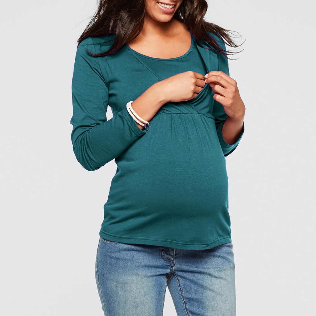

Maternity Nursing Solid Color Long-sleeve T-shirt