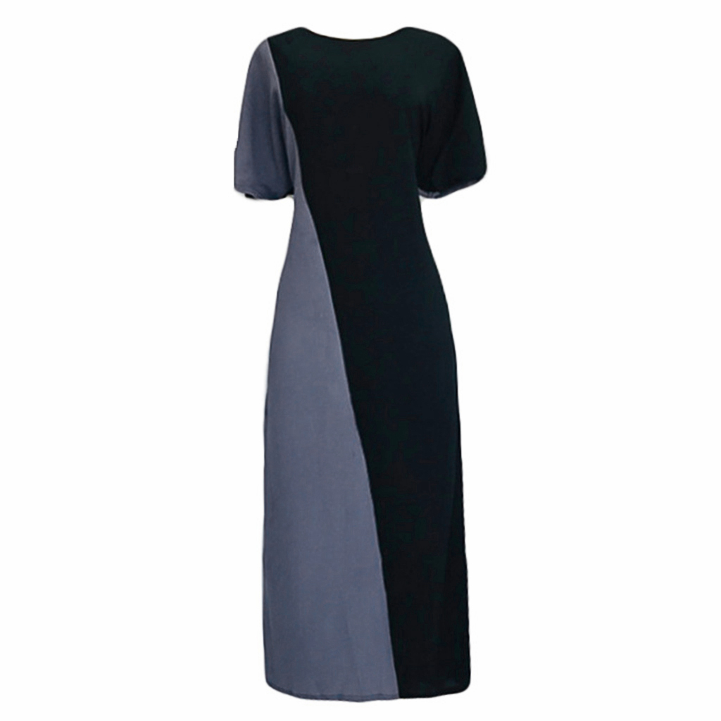 

Color Block Round Neck Short-sleeve Dress