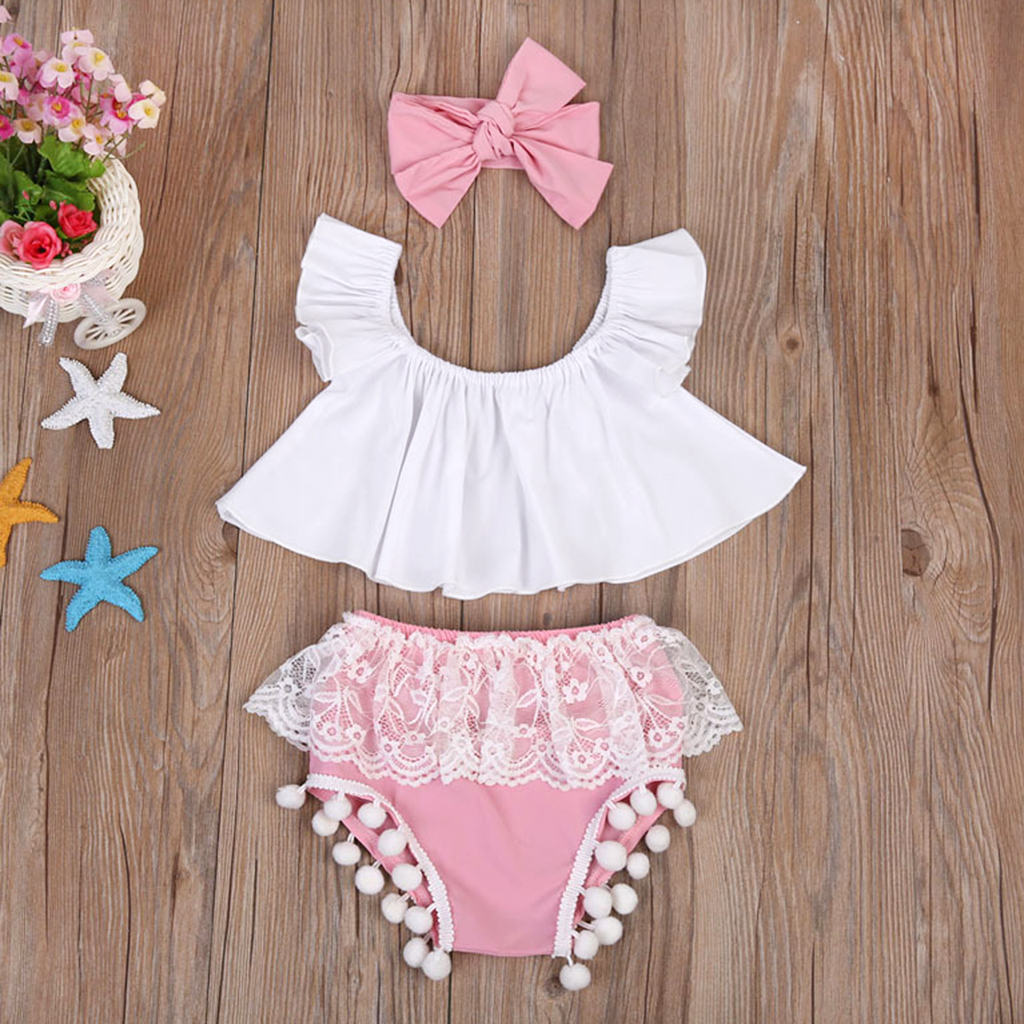 

3-piece Off The Shoulder Pompom Outfit