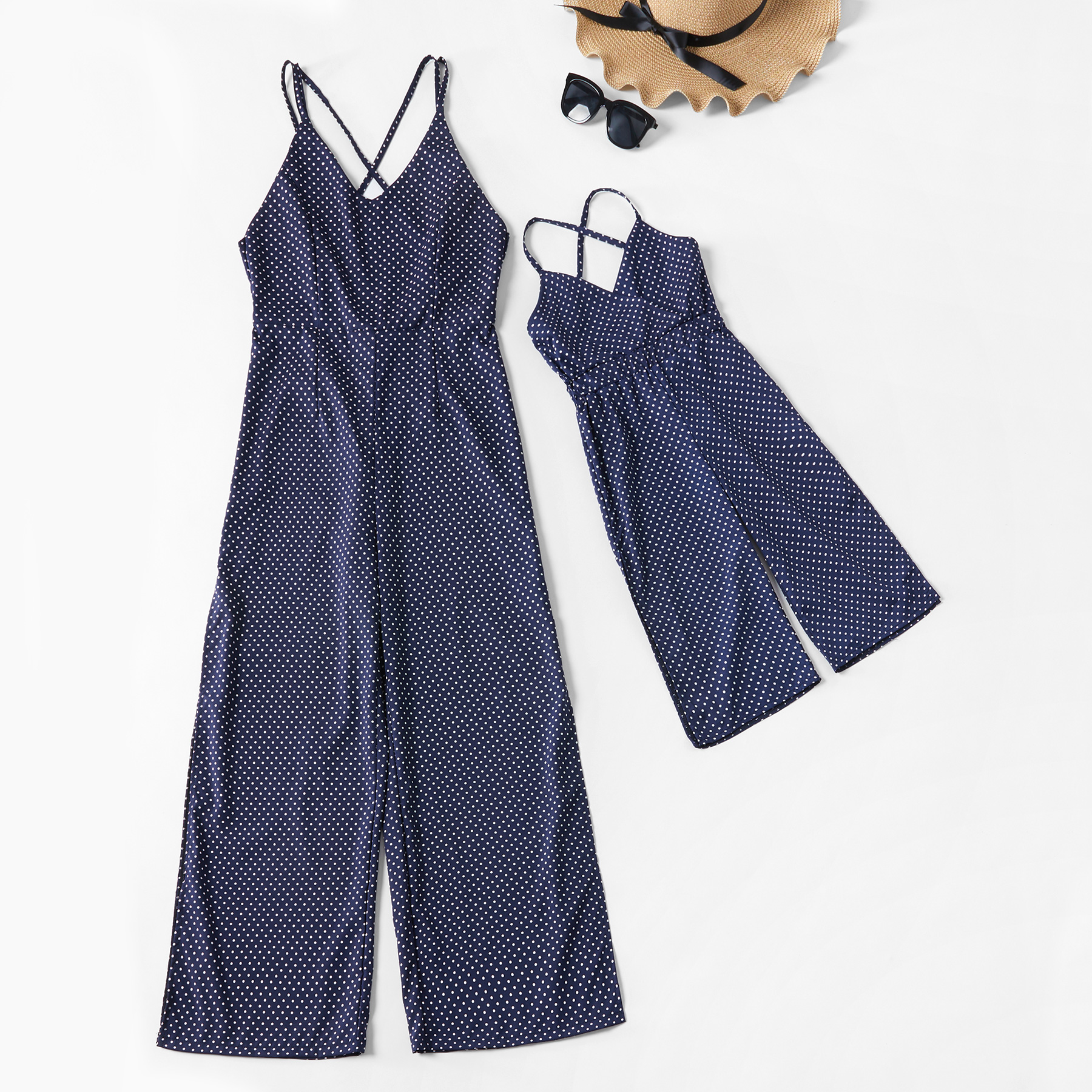 

Polka Dot Print Sling Matching Jumpsuits