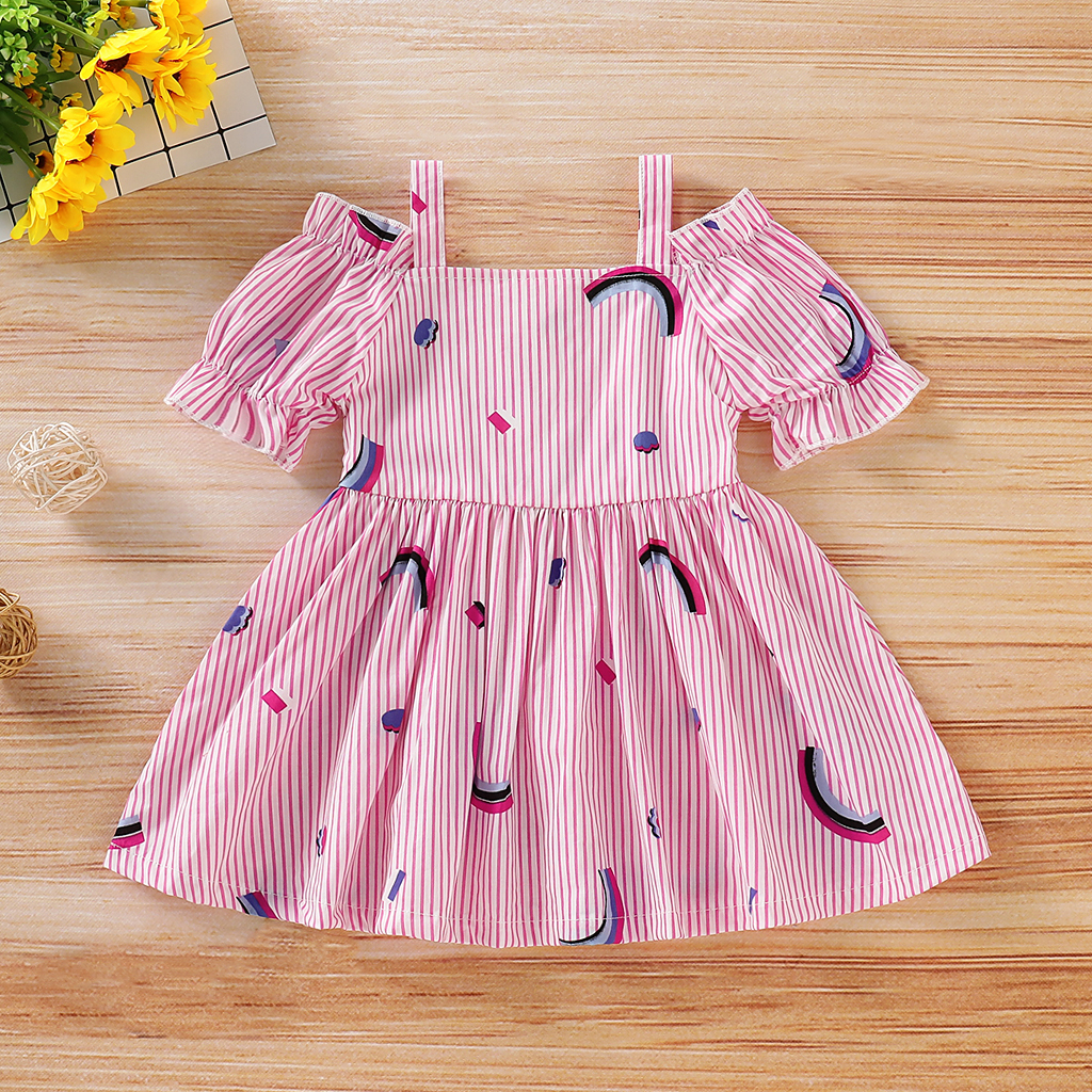 

Open Shoulder Striped Dress