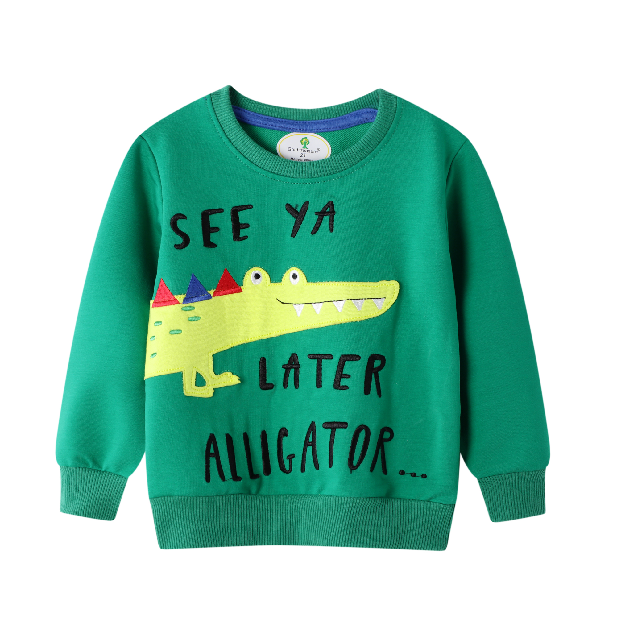 

Cool Crocodile Print Long-sleeve Sweatshirt For Boy