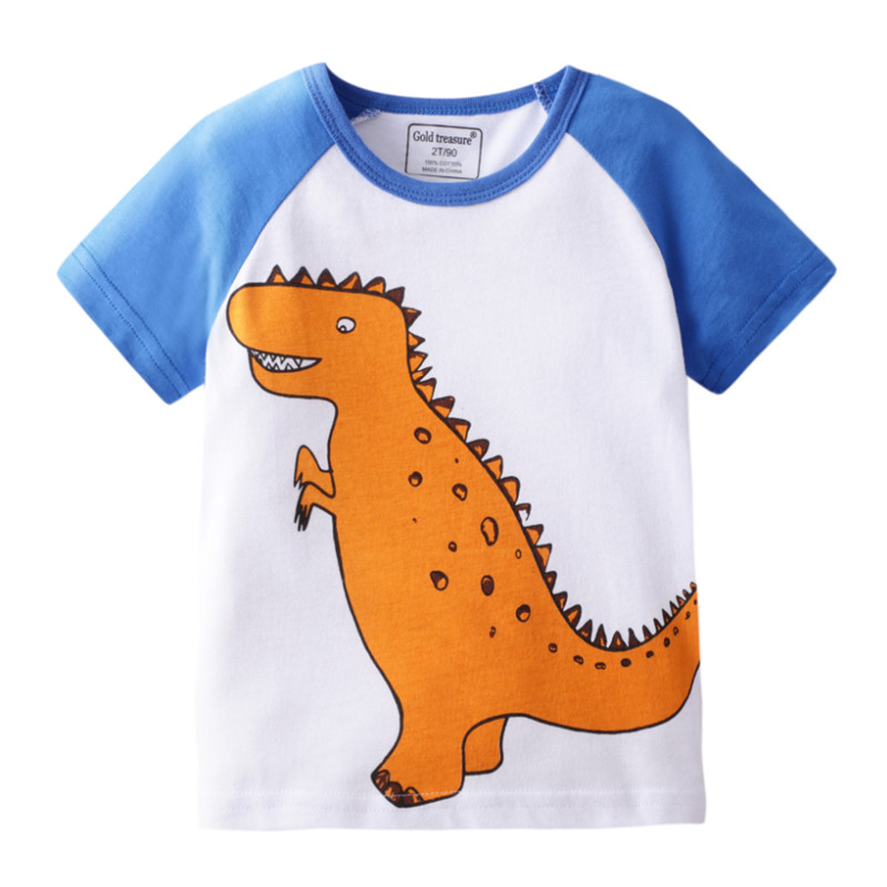 

Stylish Cartoon Dinosaur Print Tee