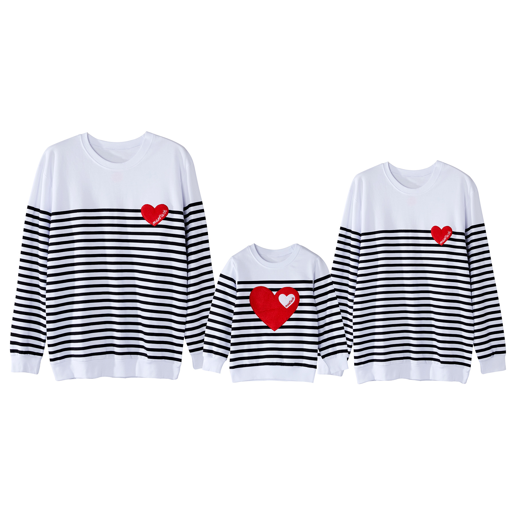 

Love Stripe Print Family Matching Cotton Sweatshirts