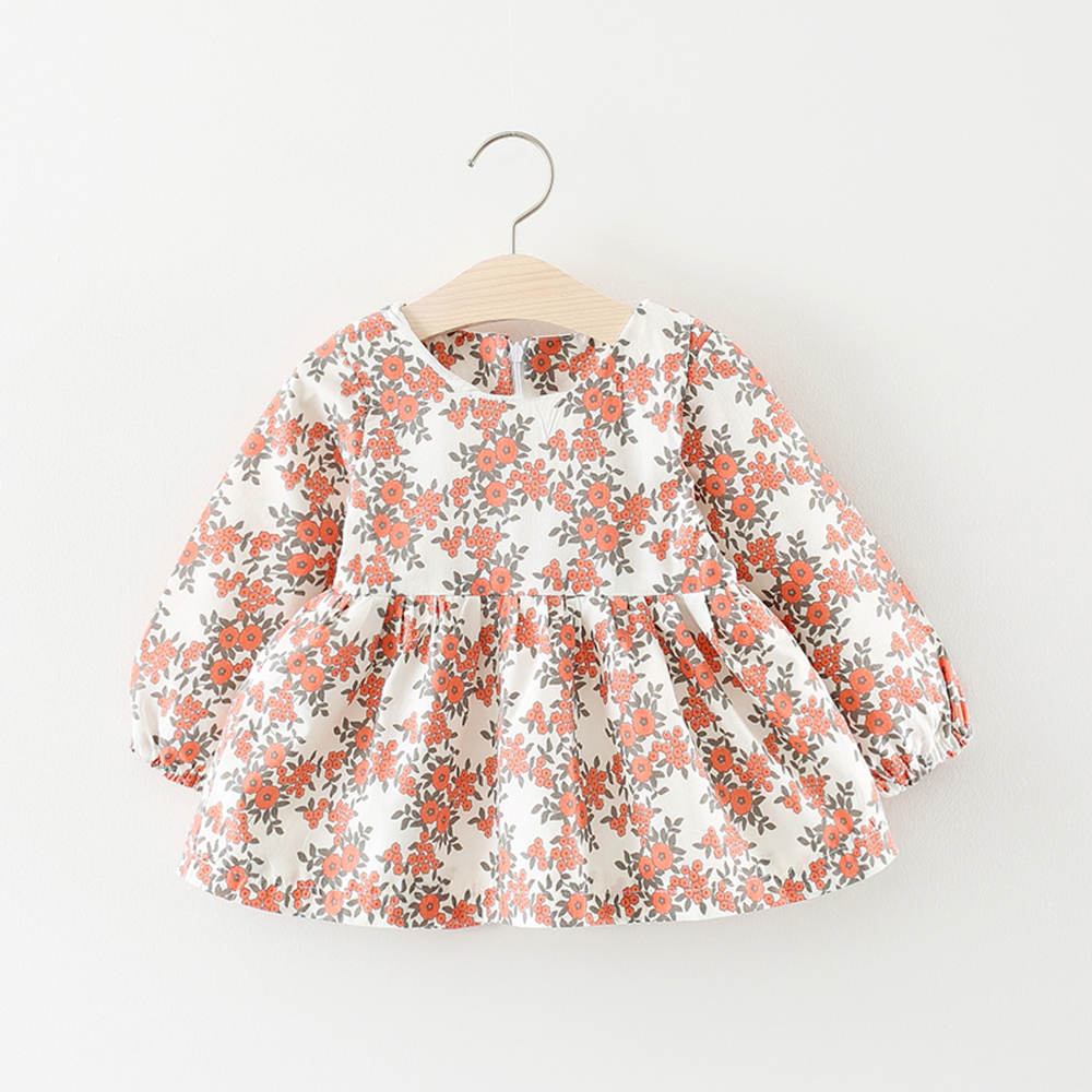 

Baby Girl Floral Allover Long-sleeve Dress
