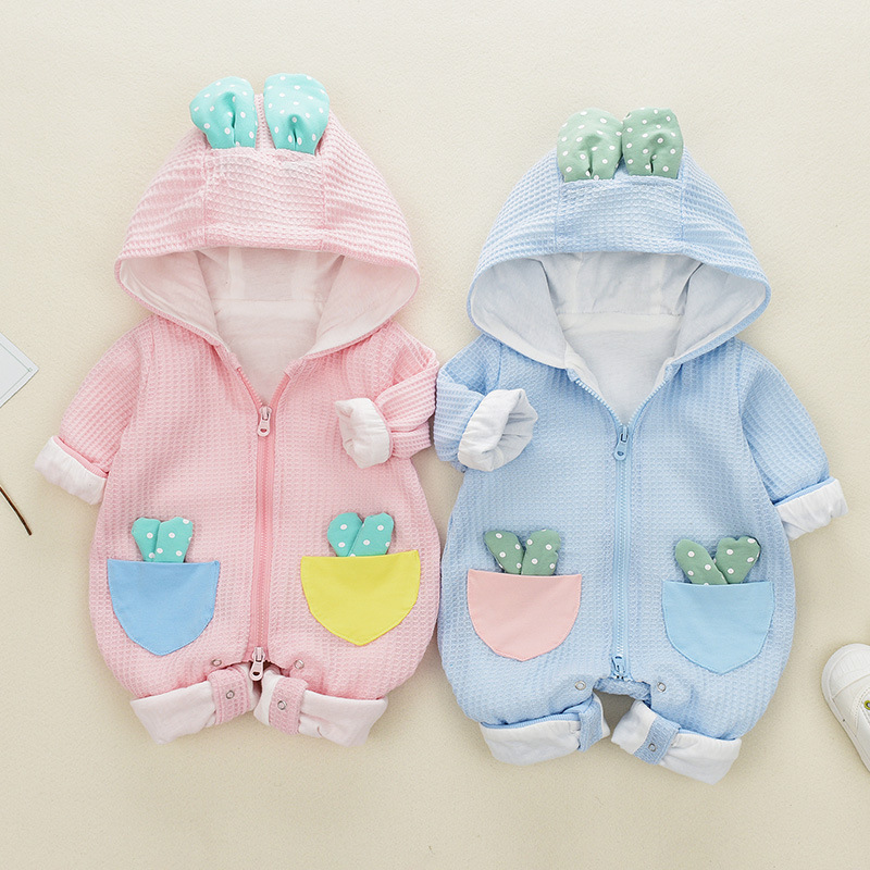 

Baby Girl 3D Ears Design Cute Style Hooded Long-sleeve Jumpsuit