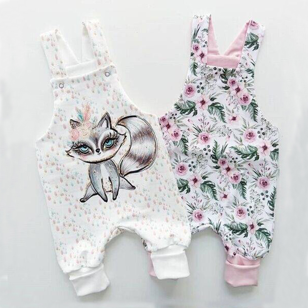 

Baby / Toddler Cat Floral Suspender Bodysuit