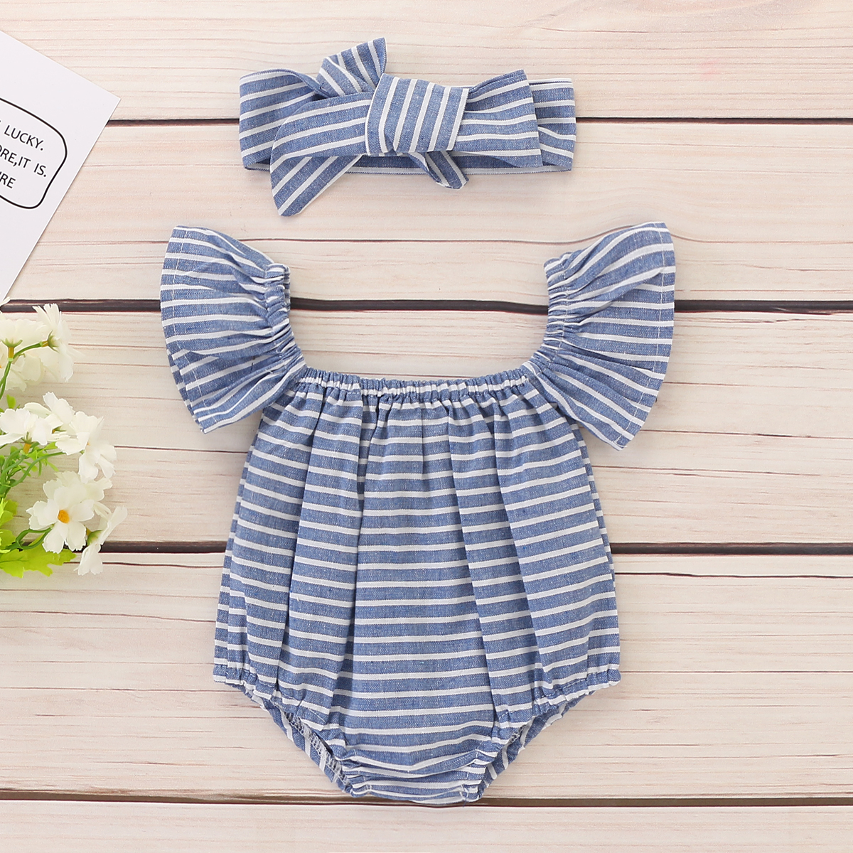 

Baby Off Shoulder Bodysuit and Headband