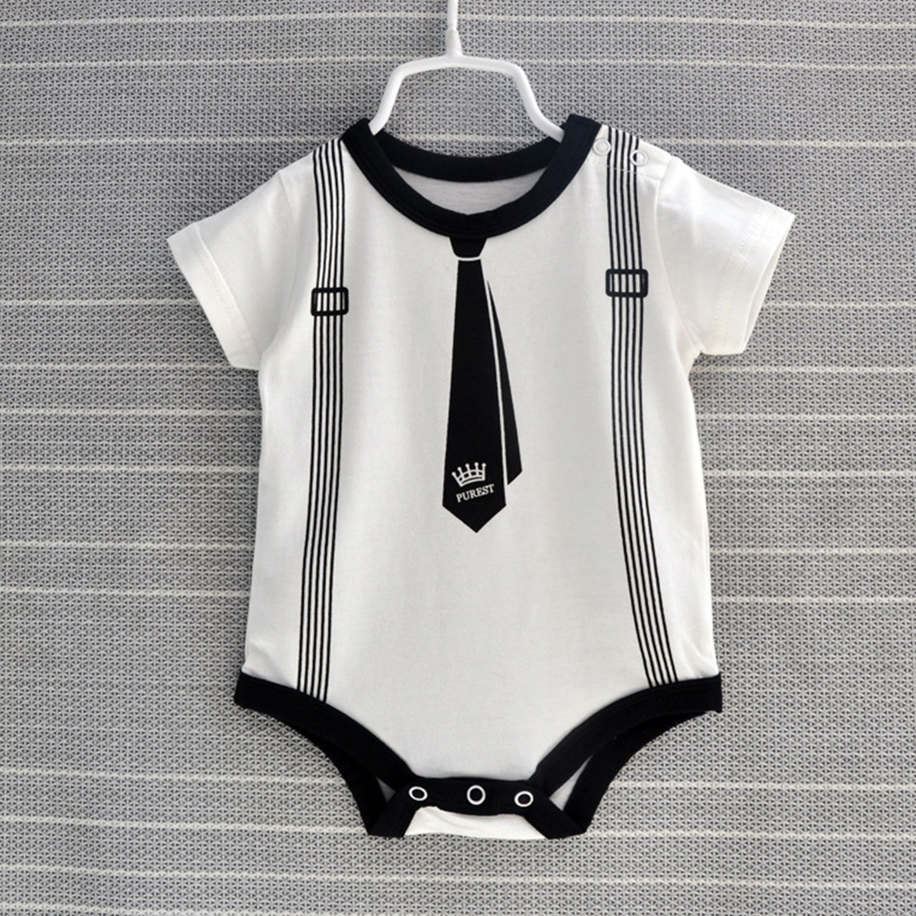 

Necktie Short-sleeve One Piece for Baby Boys