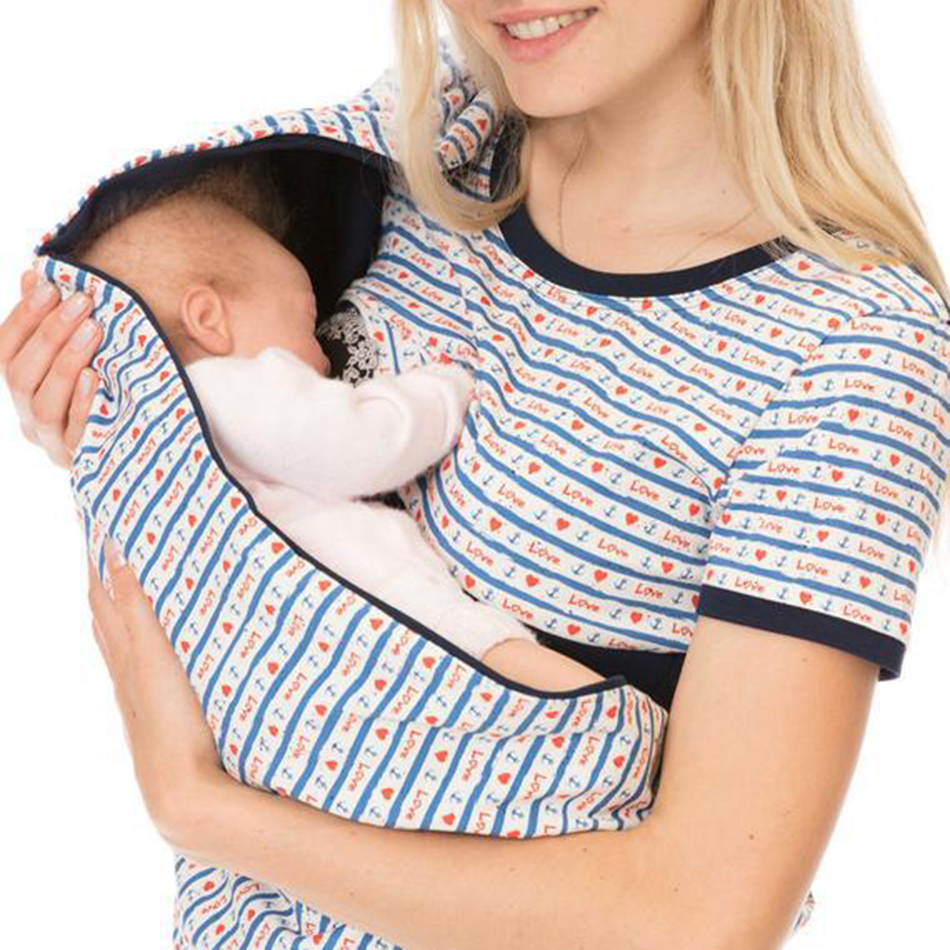 

Short Sleeve Print With Neckerchief Nursing Top