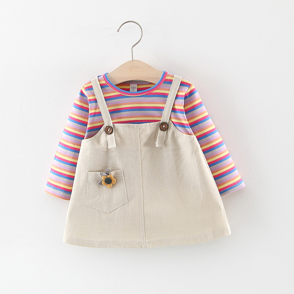 

Baby / Toddler Cute Faux-two Striped Long-sleeve Dress