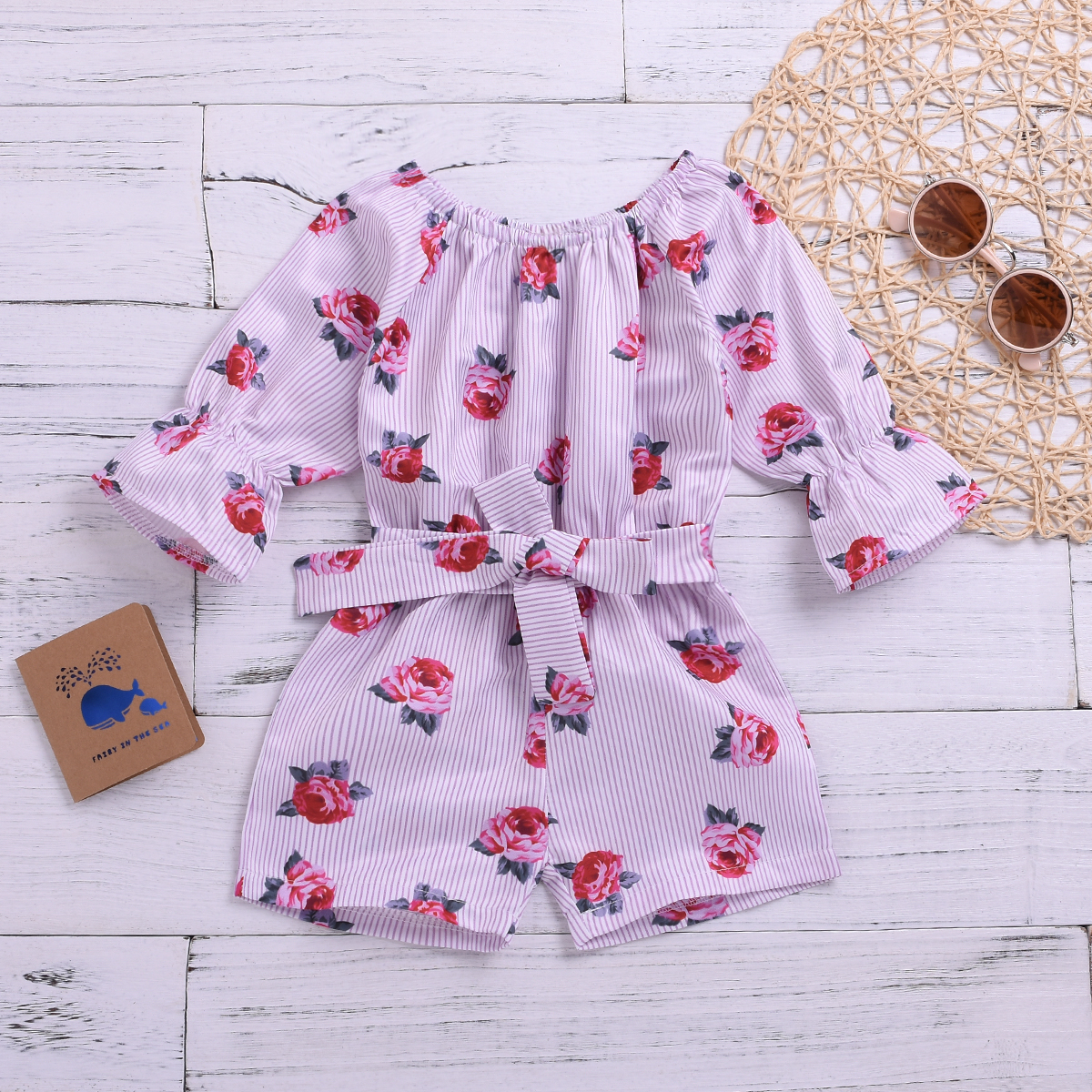 

Baby/Toddler Girl's Stripe Flower Onesies