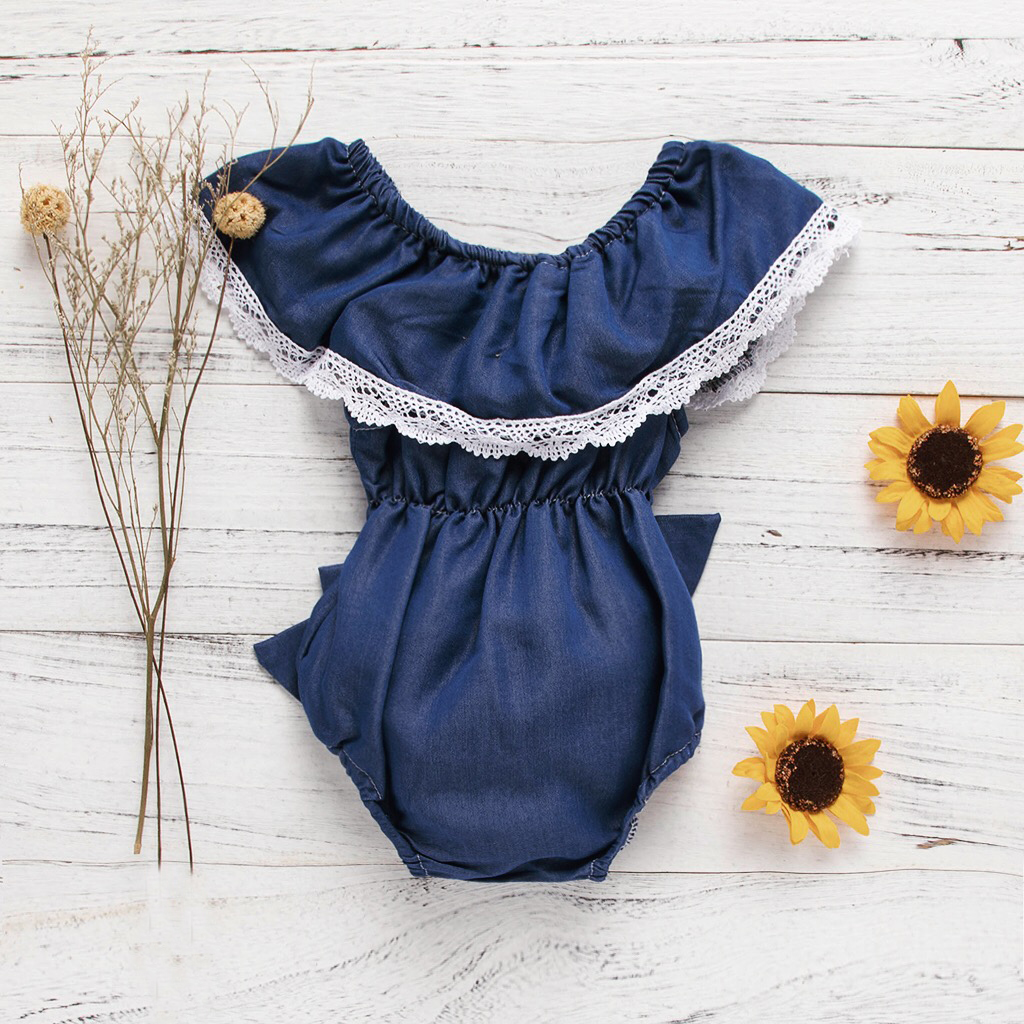 

Baby Off Shoulder Denim Bodysuit