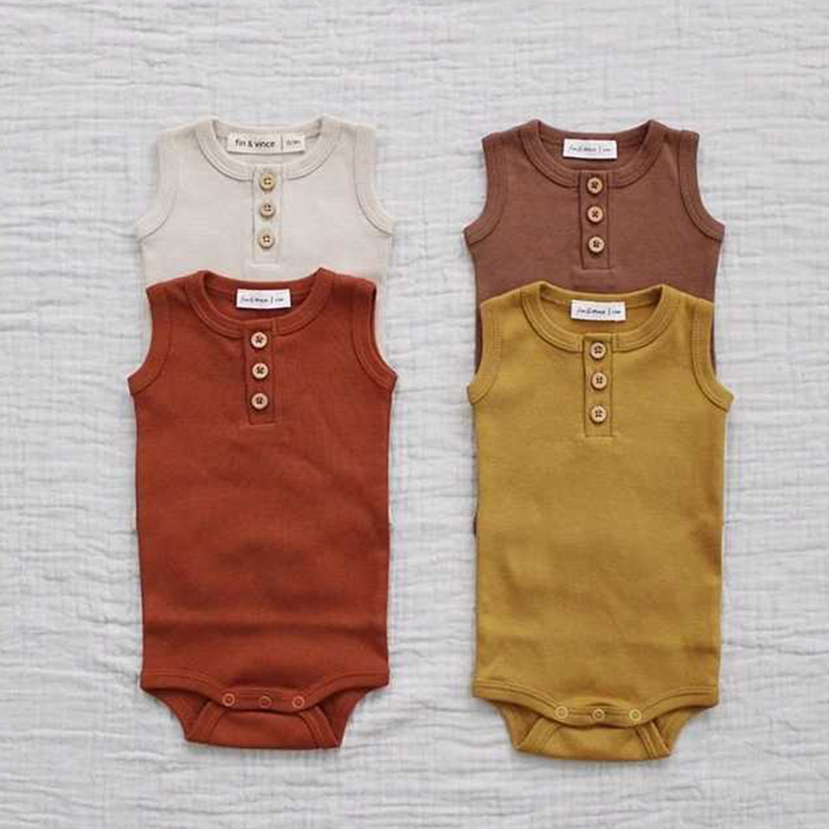 

Baby Solid Sleeveless Bodysuit
