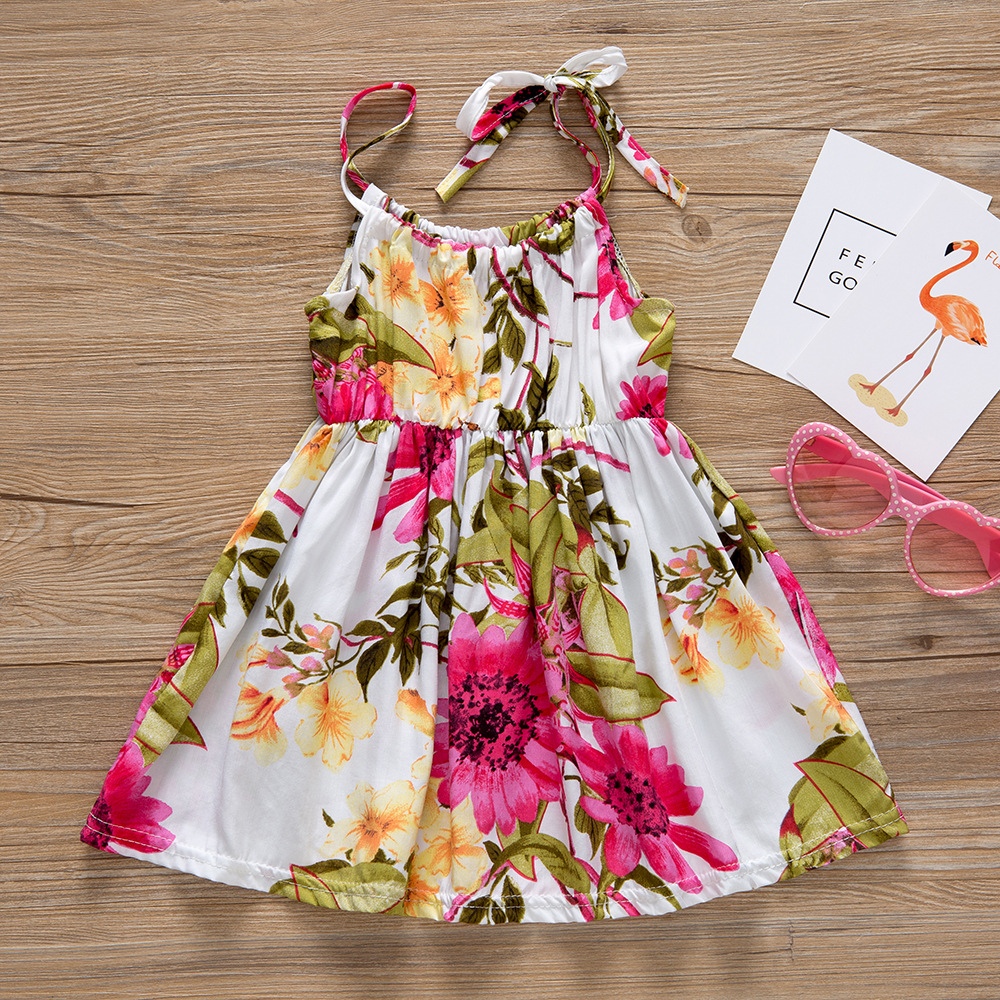 

Toddler Girls Floral Print Tie Dress