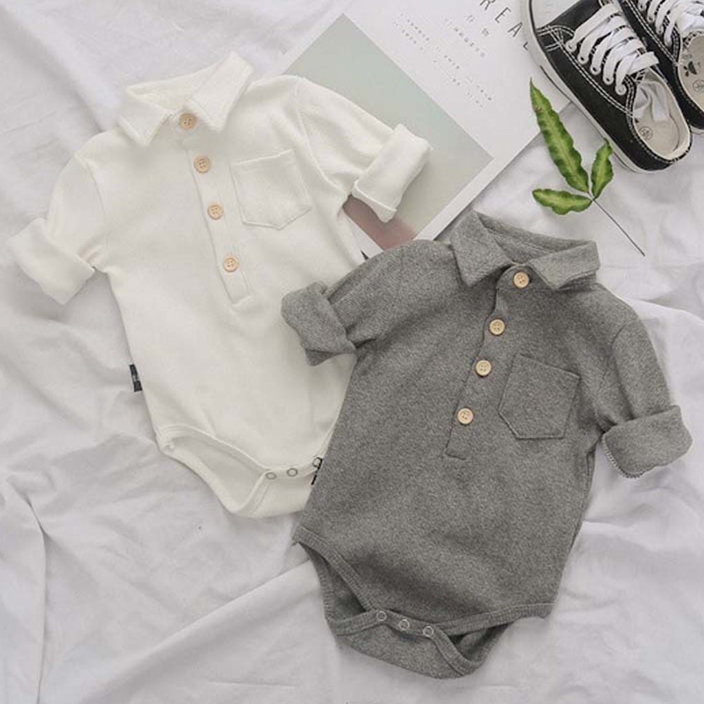 

Baby Boys Polo Collar Long-sleeve Bodysuit