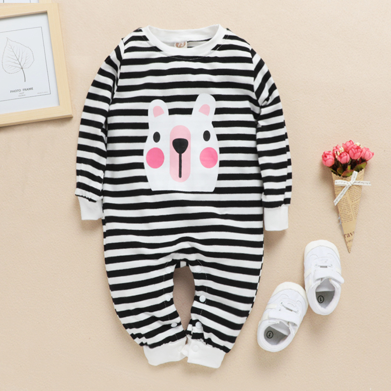 

Baby Bear Print Stripe Style Long-sleeve Jumpsuit(No shoes!)