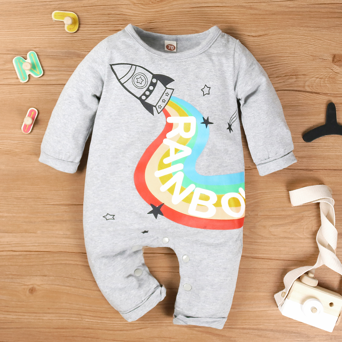 

Baby Rainbow Rocket Jumpsuit