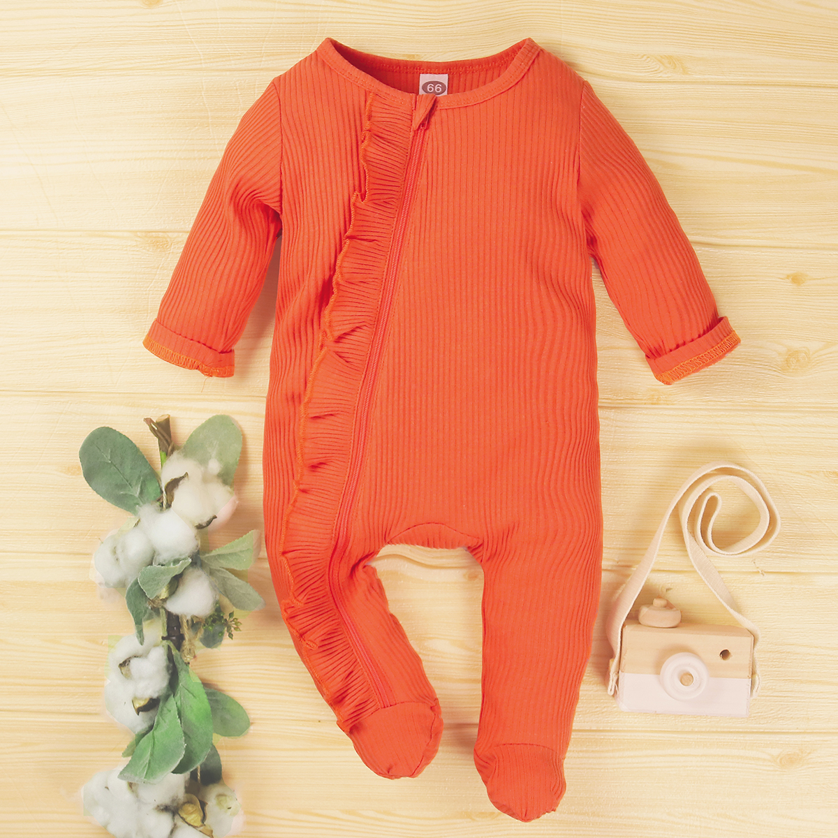 

Baby Solid Ruffled Jumpsuit