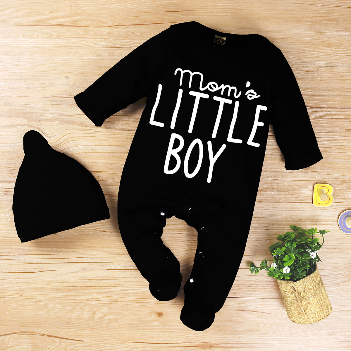 

Baby Boy casual Mom's Little Boy Letter Jumpsuits