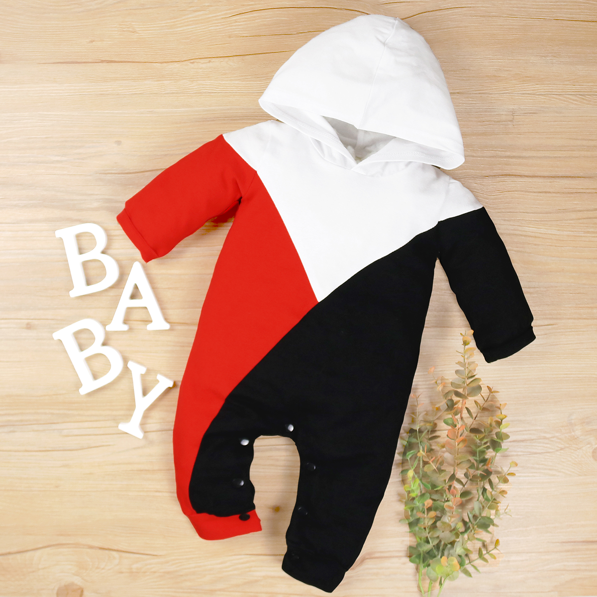 

Baby Colorblock Hooded Jumpsuit