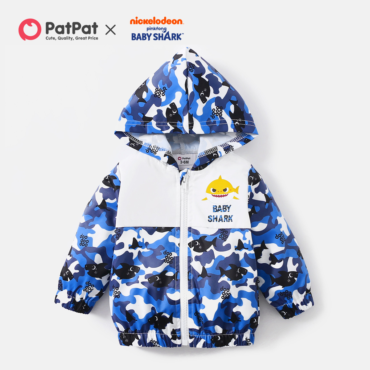 

Baby Shark Baby Boy Camouflage Zip-up Hooded Coat