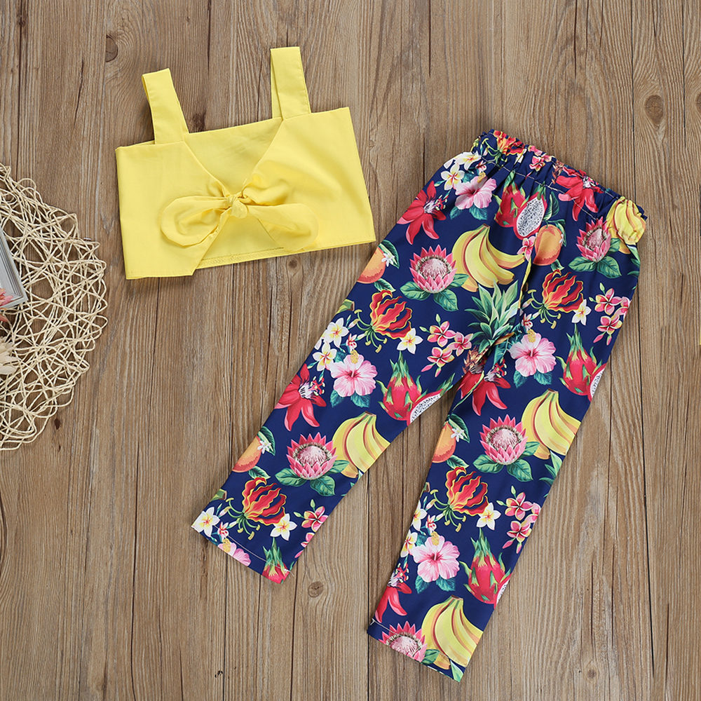 

Toddler Girl Tie-Back Tank and Floral Pants Set