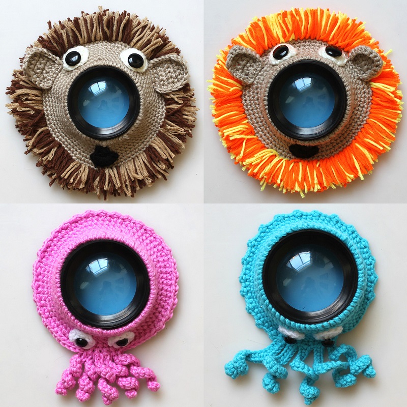 

Hand-knitted Wool Camera Lens Decorative Ring Pendant for Baby Photo Guide Doll Toy Photography Accessories